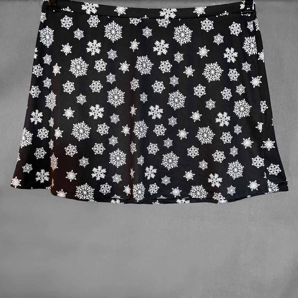 Black Skirt With White Snowflake Pattern